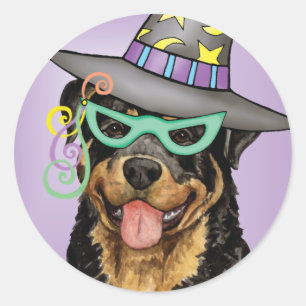 Halloween Rottweiler Ronde Sticker