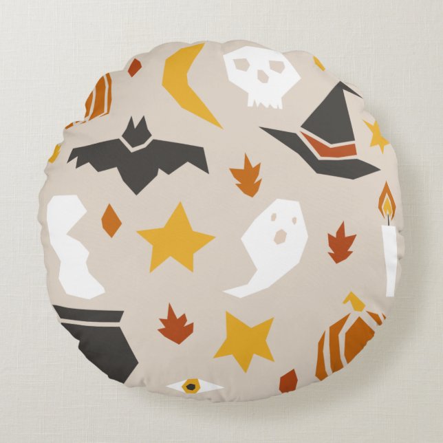 Halloween Round Pillow Rond Kussen (Voorkant)