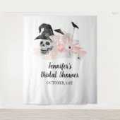 Halloween Roze Cocktail Vrijgezellenfeest achtergr Wandkleed (Voorkant)