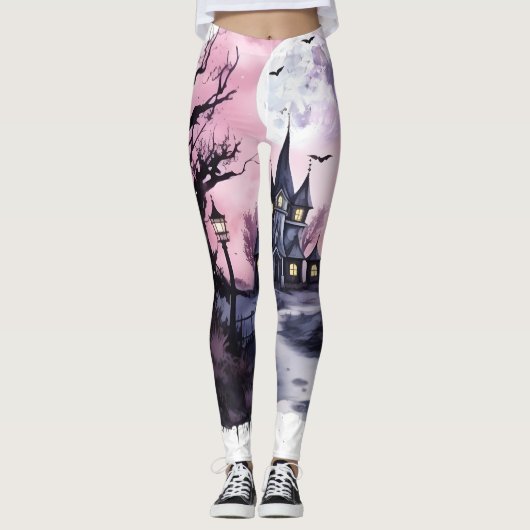 Halloween roze leggings (Voorkant)