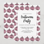 Halloween roze pompoen kaart (Voorkant / Achterkant)