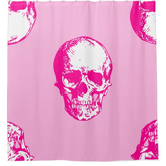 halloween roze schedel douchegordijn (Voorkant)