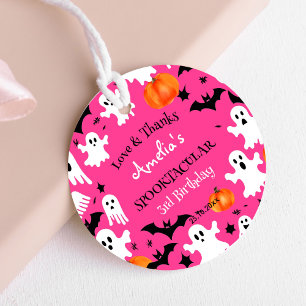 Halloween roze spookachtige spooktacular verjaarda bedankjes labels