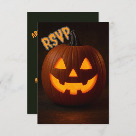 Halloween RSVP-kaart RSVP Kaartje (Voorkant / Achterkant)