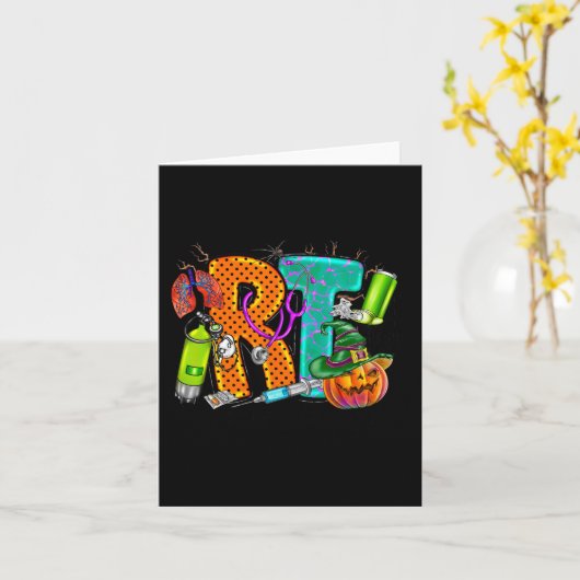 Halloween RT Respiratory Therapist spooky RT-pomp Kaart (Gele Bloem)