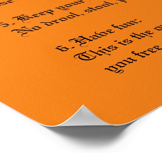Halloween Rules Poster (Hoek)