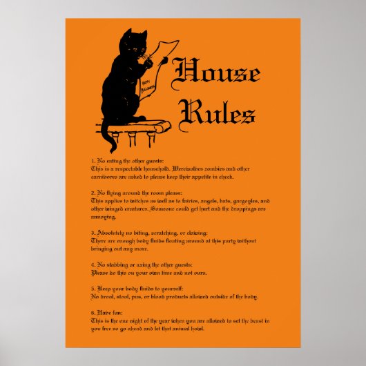 Halloween Rules Poster (Voorkant)