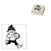  Halloween Running Brownie w Jack O'Lantern Rubberstempel (Gestempeld)