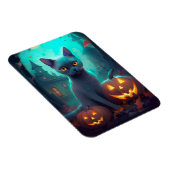 Halloween Russisch blauw Kat met pompoenen eng Magneet (Rechterzijde)
