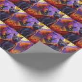 Halloween Russische Blauwe Kat Vampier Pompoenen e Cadeaupapier (Hoek)