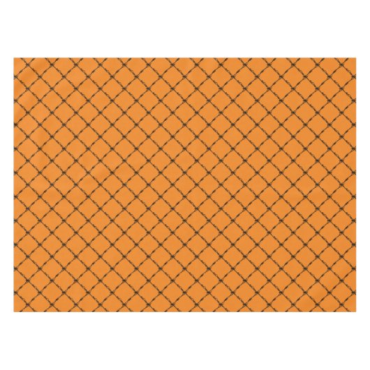 Halloween Rustic Geometric Squares Pattern Oranje Tafelkleed (Voorkant (Horizontaal))