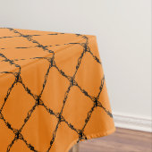 Halloween Rustic Geometric Squares Pattern Oranje Tafelkleed (Voorbeeld)