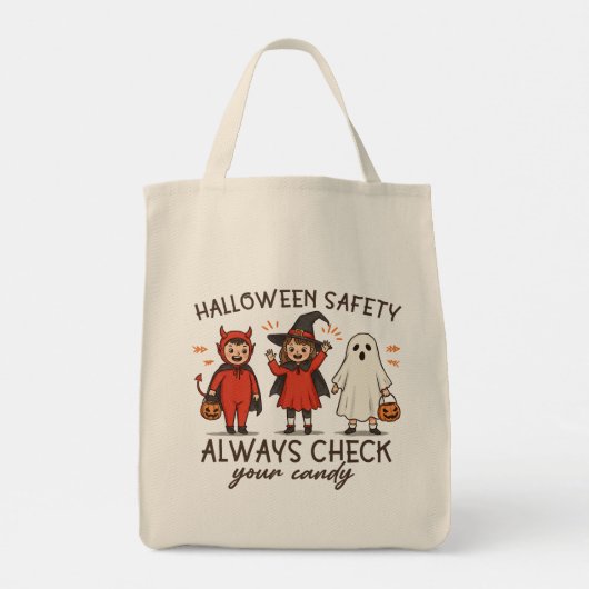 Halloween Safety Trick-or-Treat Bag Tote Bag (Achterkant)