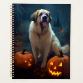 Halloween Saint-Bernard avec citrouilles effrayant (Devant)