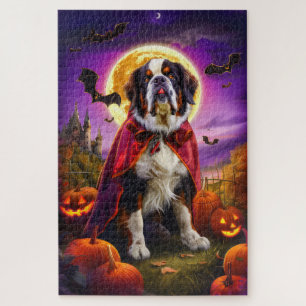 Halloween Saint Bernard Vampire Pumpkins eng Legpuzzel