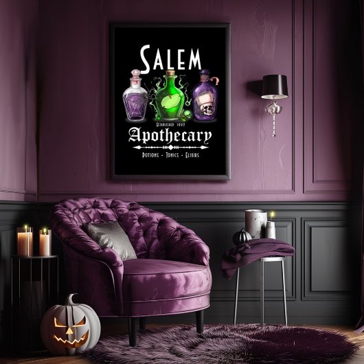 Halloween Salem Apothecary Potions Tonics Elixirs Perfect Poster