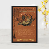 Halloween Samhain Fairy Owl Spider Web Kaart (Gele Bloem)