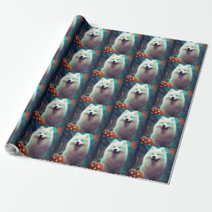 Halloween Samoyed met pompoenen eng Cadeaupapier