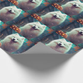 Halloween Samoyed met pompoenen eng Cadeaupapier (Hoek)