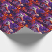 Halloween Samoyed Vampire Pumpkins eng Cadeaupapier (Hoek)