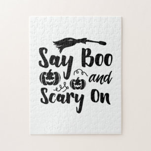 Halloween say Boo and Scary op zondag Legpuzzel