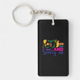 Halloween say Boos and Scary on Birthday Sleutelhanger
