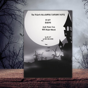 Halloween Scary Black Party Aanpassen Kaart