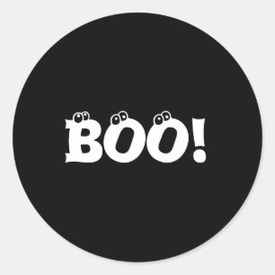 Halloween Scary Boo! Oogballen zwart wit Ronde Sticker