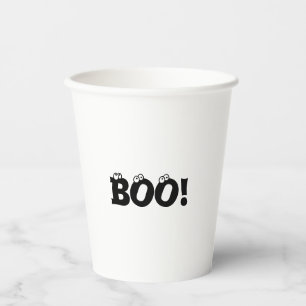 Halloween Scary Boo! oogballen zwart & wit spooky Papieren Bekers