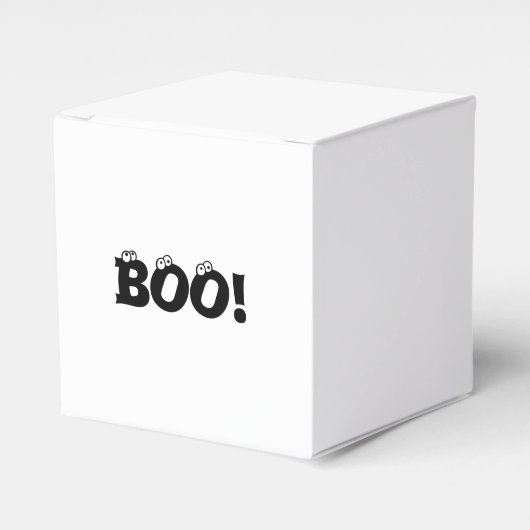 Halloween Scary Boo! Oogbollen zwarte witte tappen Bedankdoosjes (Voorkant Zijde)