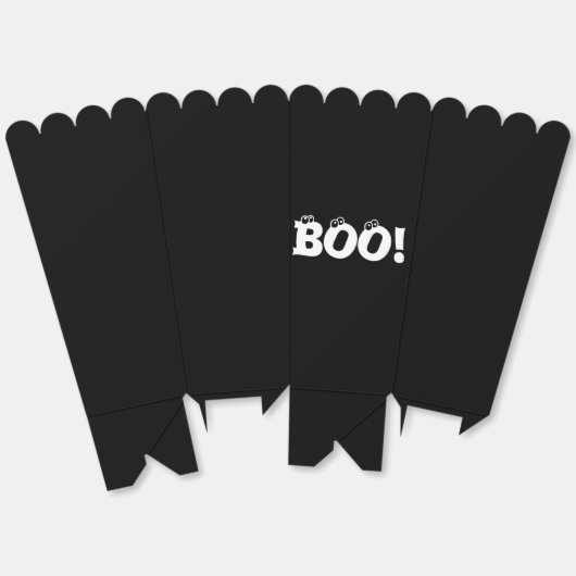 Halloween Scary Boo! Oogbollen zwarte witte tappen Bedankdoosjes (Ongevouwen)