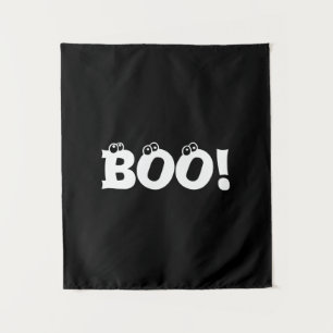 Halloween Scary Boo, zwarte witte decor Wandkleed