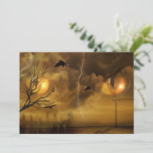 Halloween Scary Cat Eyes Party Invitation Kaart (Staand voorkant)