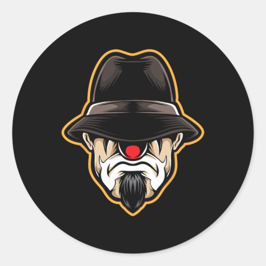 Halloween Scary Clown Cholo Gangster Ronde Sticker (Voorkant)