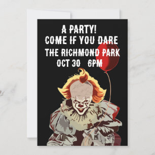 HALLOWEEN SCARY CLOWN INVITATIONS