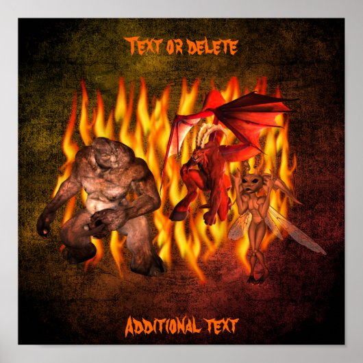 Halloween Scary Gremlins Monsters Gepersonaliseerd Poster (Voorkant)