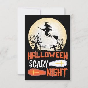 Halloween Scary Night Creepy Witch Halloween Kaart