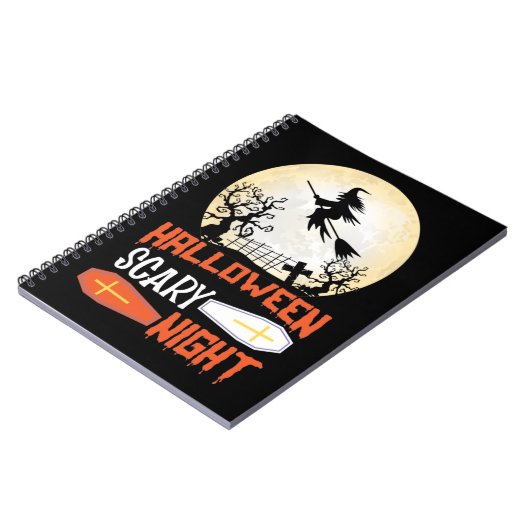 Halloween Scary Night Creepy Witch Spiral Notitieb Notitieboek (Linkerzijde)