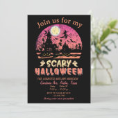 Halloween Scary Night Party Planner Uitnodiging (Staand voorkant)