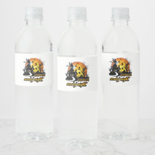 Halloween Scary Night Waterfles Etiket