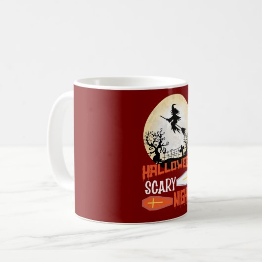 Halloween Scary Night Witch Coffee Mug (Devant gauche)