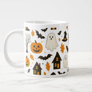 Halloween Scary Pattern – Spooky & feestelijk Extra Grote Beker