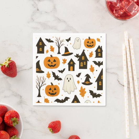 Halloween Scary Pattern – Spooky & feestelijk Servet (Insitu)