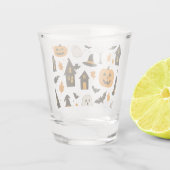 Halloween Scary Pattern – Spooky & feestelijk Shot Glas (Achterkant)