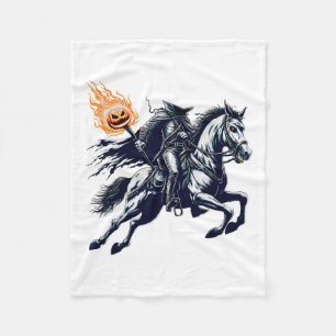 Halloween Scary Pumpkin Hoofdloze Ruiter Fleece Deken