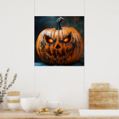 Halloween Scary Pumpkin Poster (Keuken)