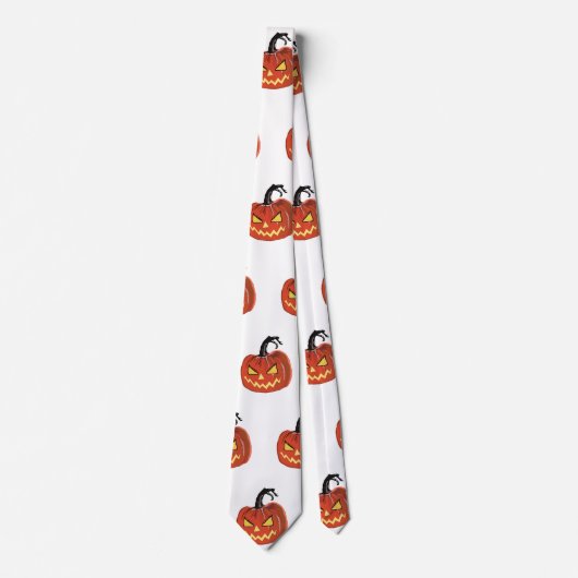 Halloween Scary Pumpkin Stropdas (Voorkant)