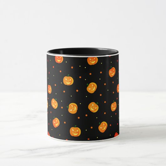 Halloween Scary Pumpkins Jack-o'-Lantern Patroon Mok (Midden)