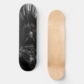 Halloween Scary Skull Black & White Skateboard (Voorkant)