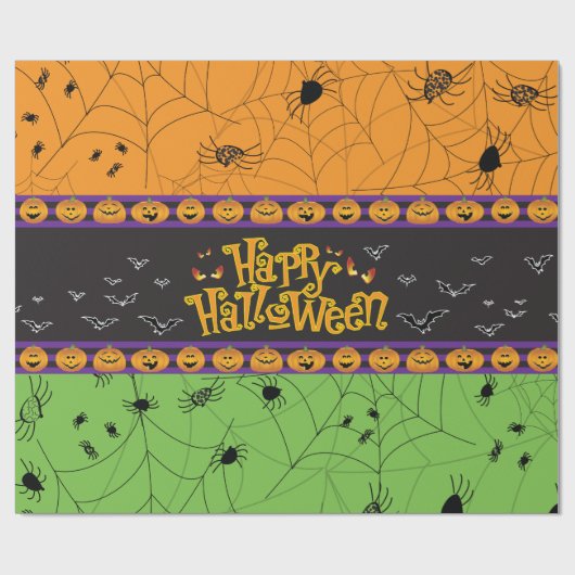 Halloween Scary Spider Webs Cadeaupapier (Vlak)